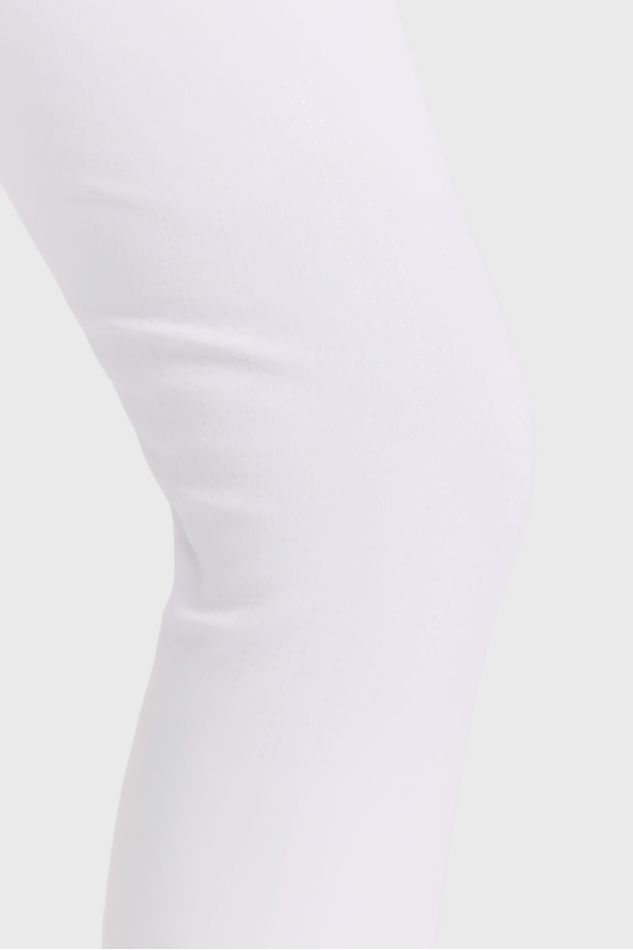 Jaipur Damen-Fleece-Reithose mit Fix-System-Grip - Wei&szlig; (Wei&szlig;)